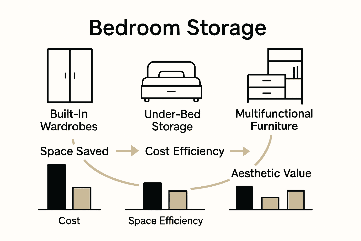 Infographic comparing bedroom storage solution types