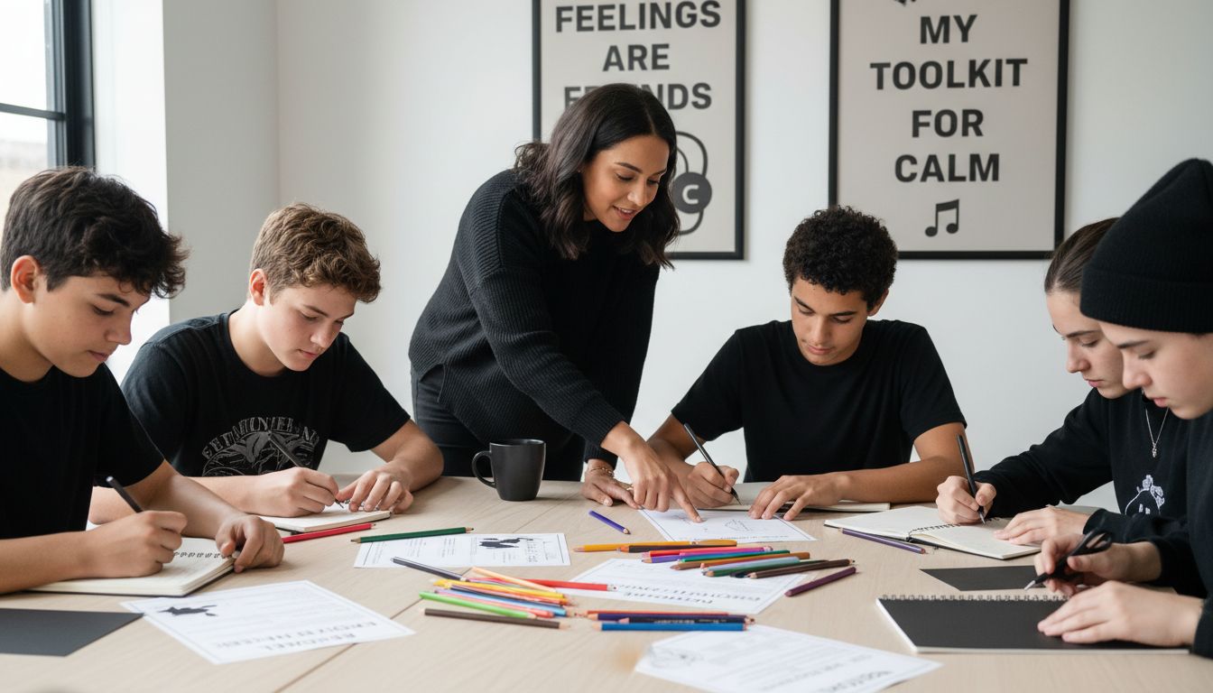 creative teen therapy session