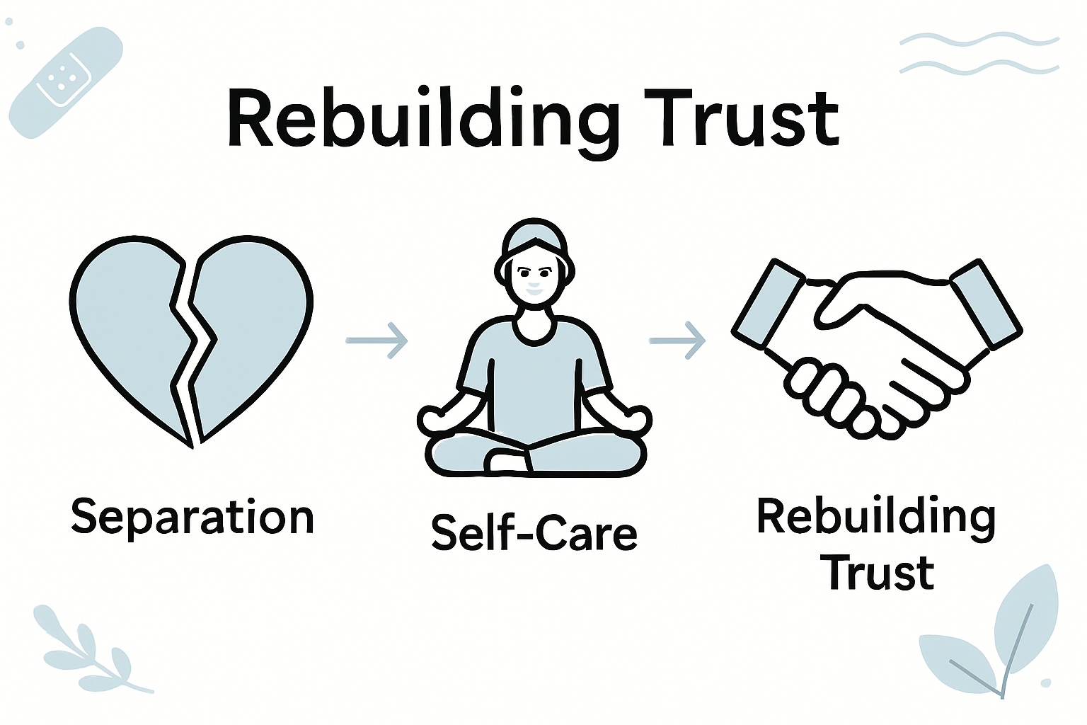 Infographic visualizing healing steps after narcissist breakup