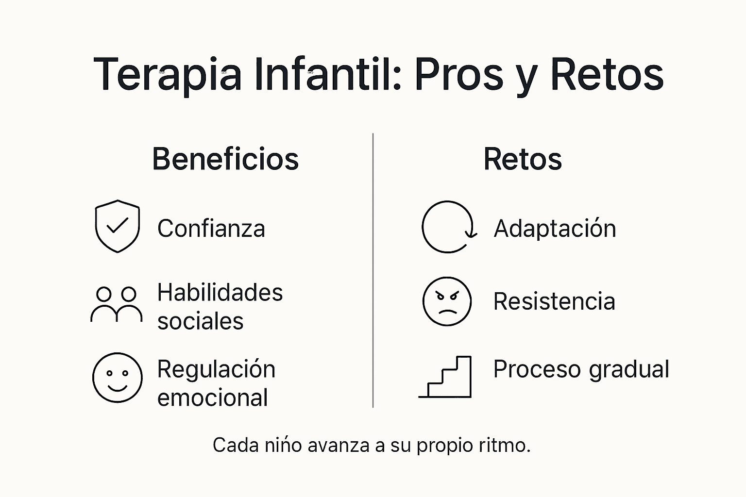 Infografía: ventajas y desafíos de la terapia infantil