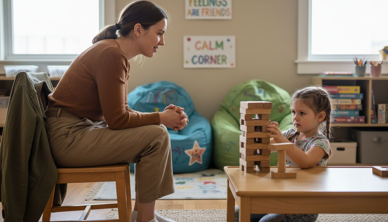 Child and therapist in play therapy session