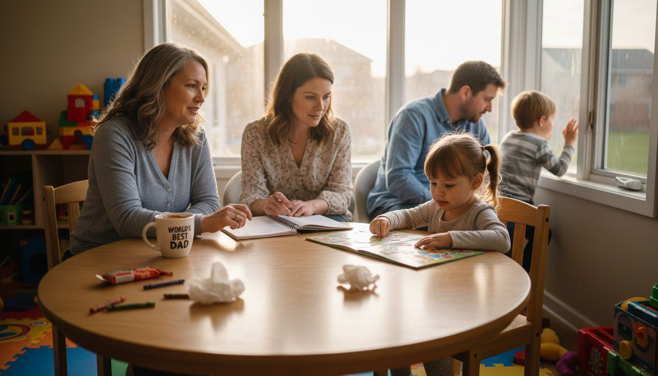 Therapist observing family communication session
