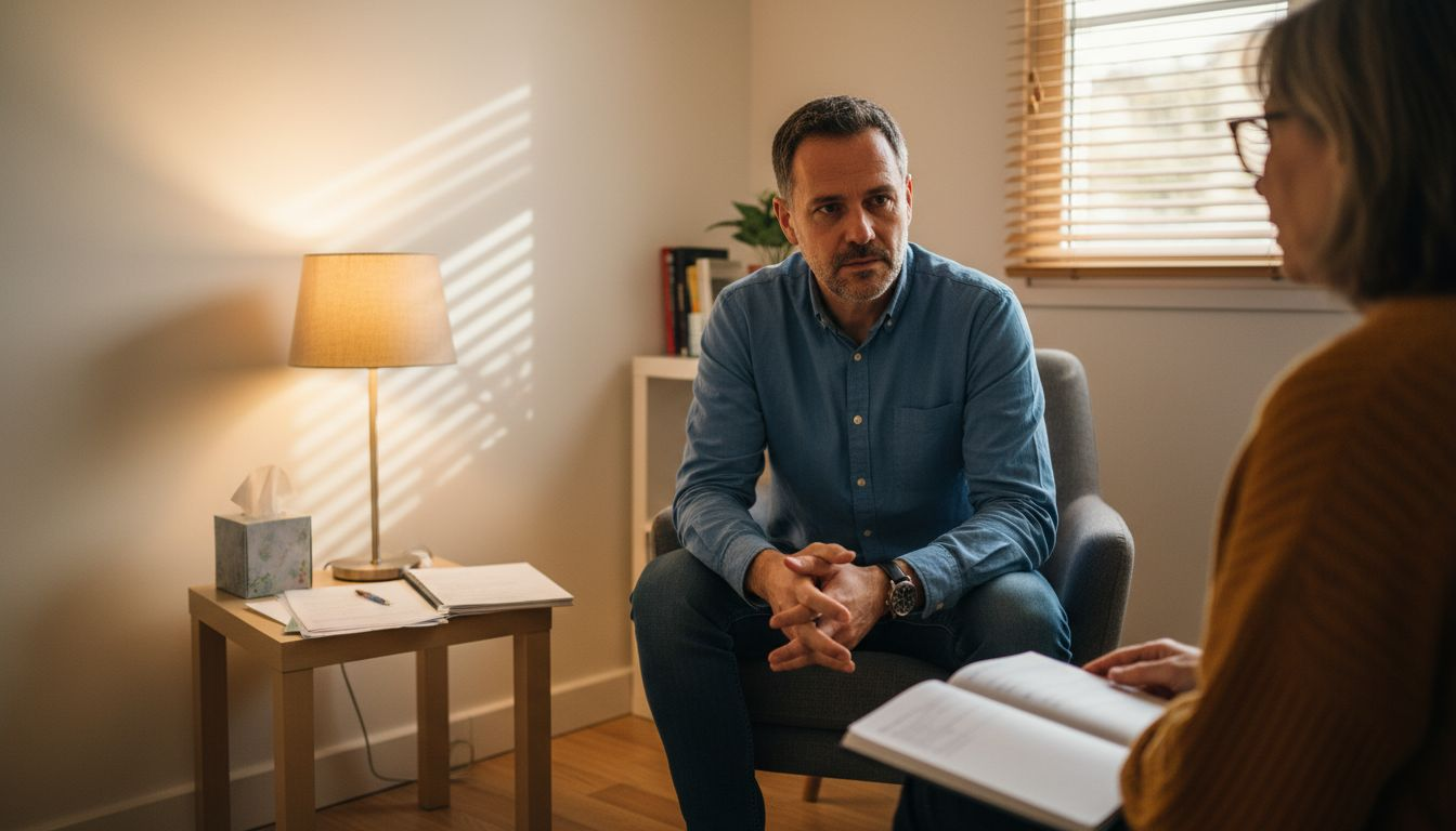 Una sesión de terapia auténtica, donde te sientes escuchado y comprendido de verdad.