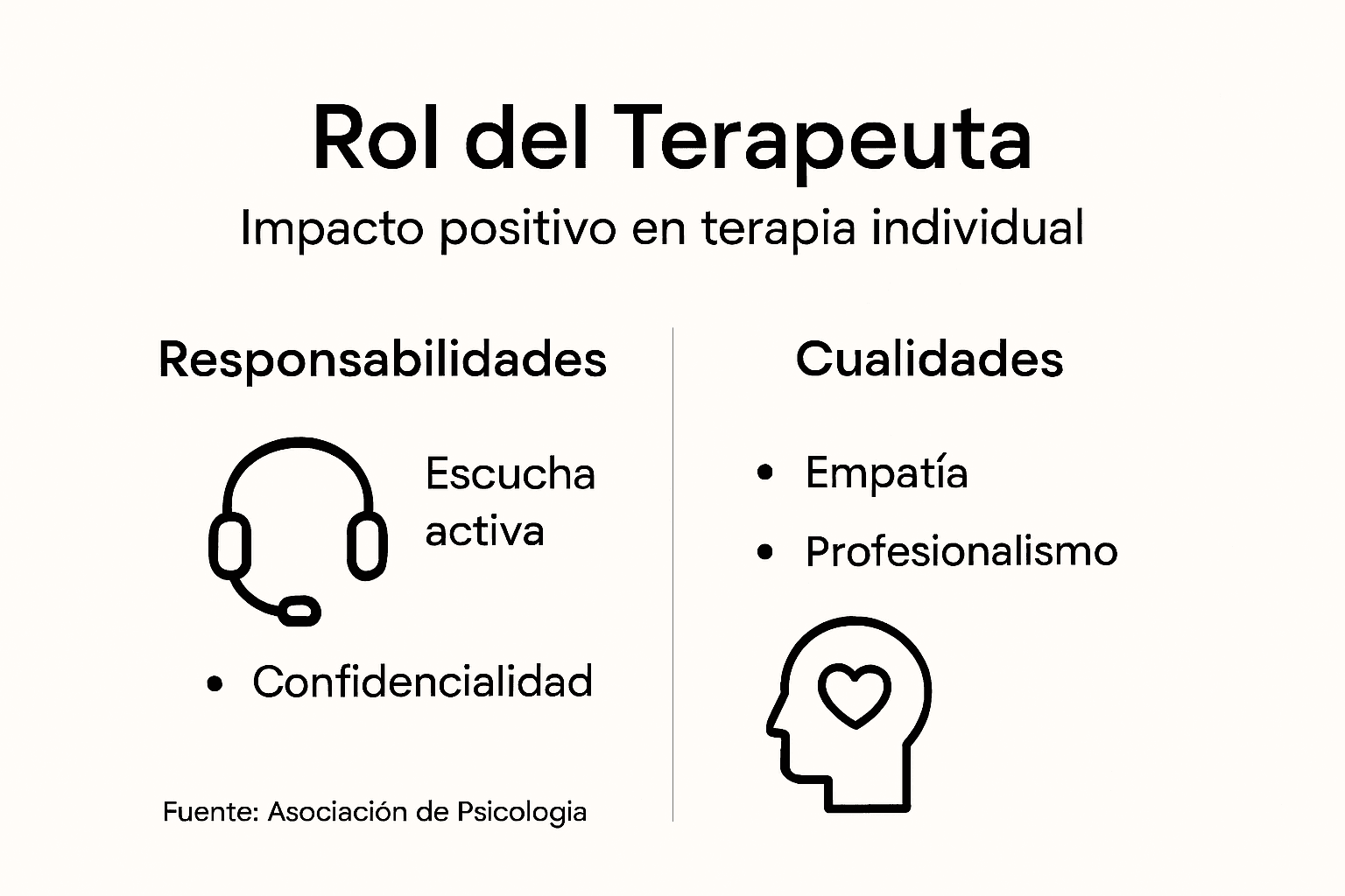 Infografía: competencias y valores esenciales del terapeuta