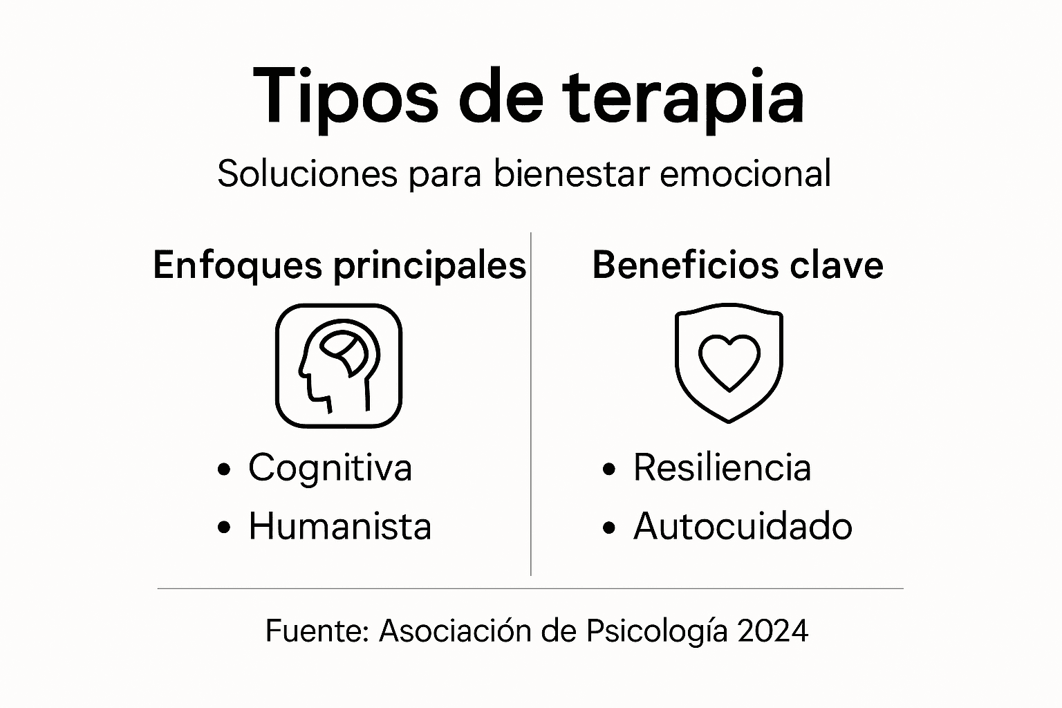 Descubre en esta infografía los diferentes tipos de terapia y cómo pueden ayudarte a mejorar tu bienestar.