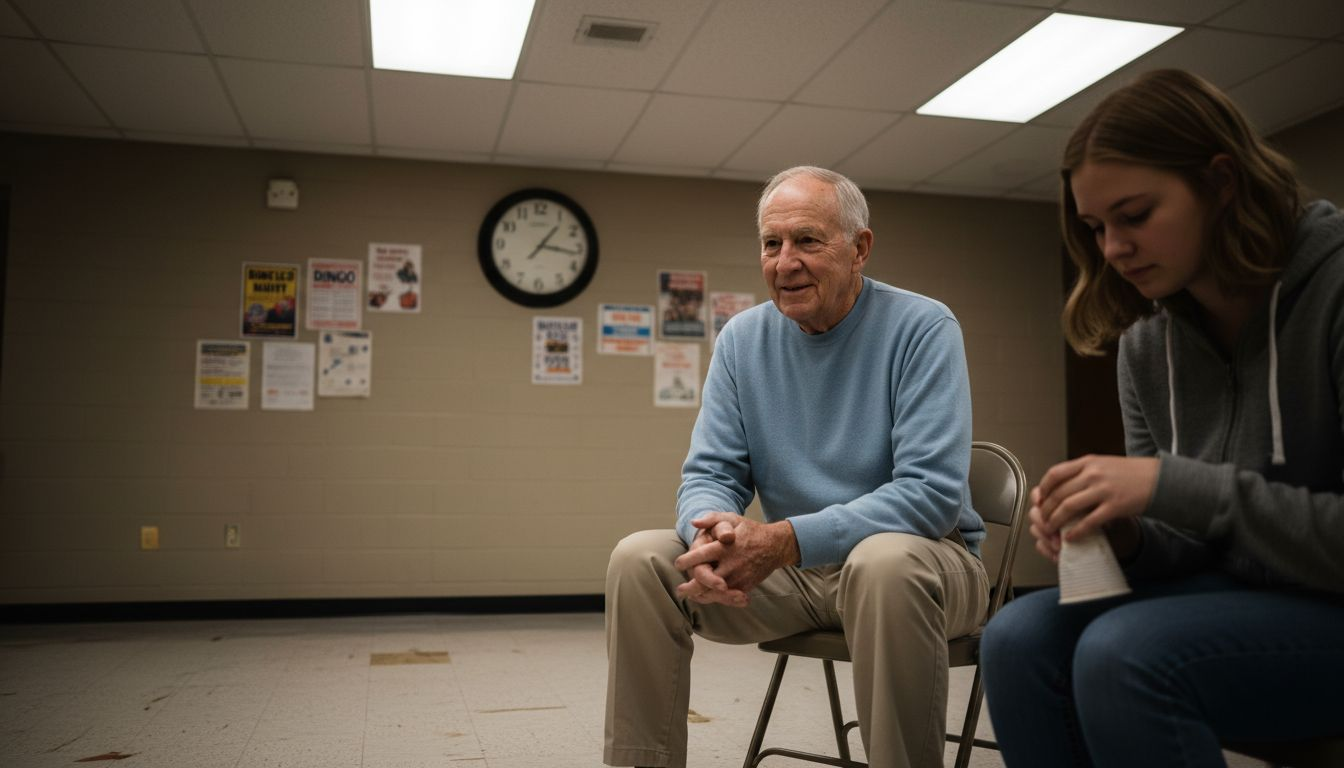 Group counseling members listening and relaxed