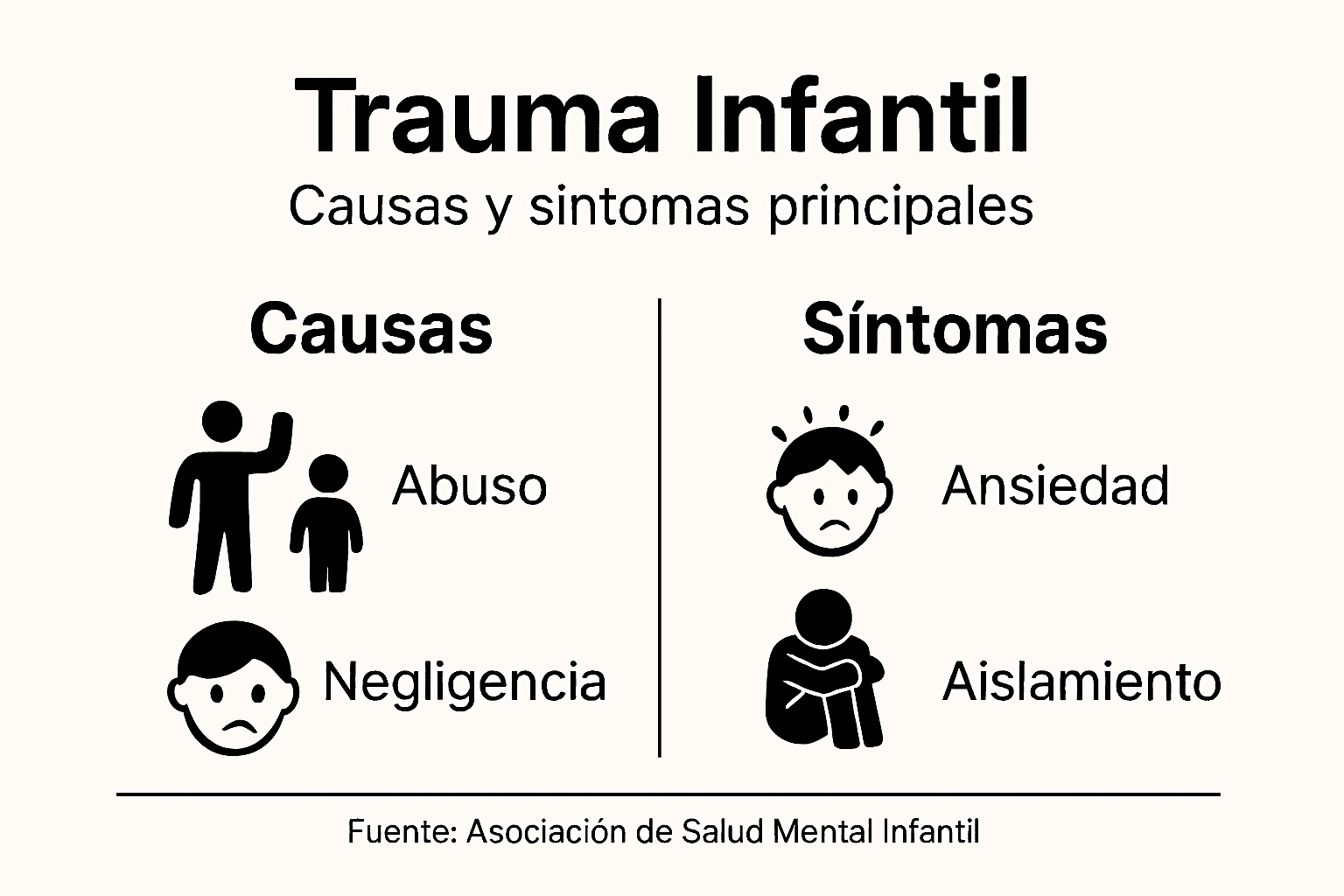 Infografía: principales causas y señales del trauma en la infancia