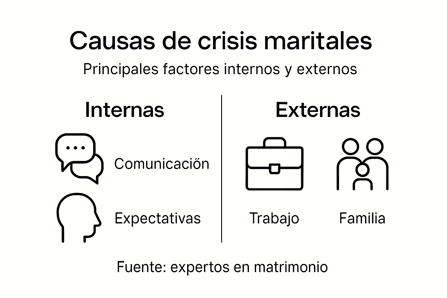 Infografía: principales motivos que llevan a una crisis de pareja