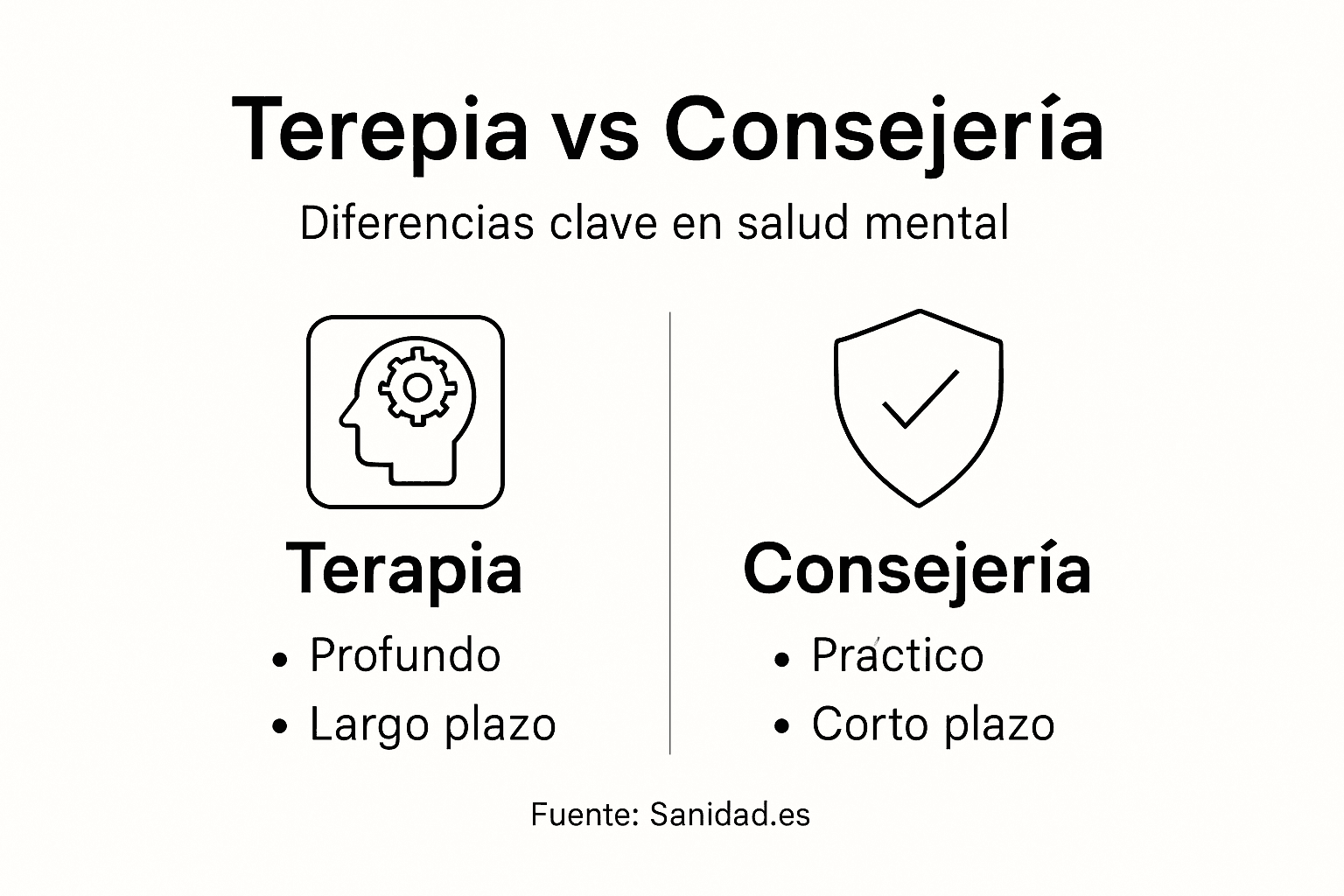 Infografía: ¿En qué se diferencian la terapia y la orientación psicológica?