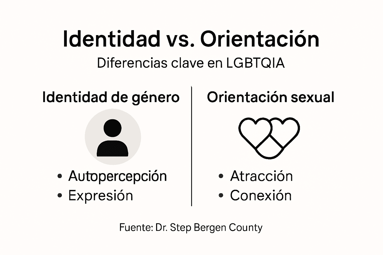 Guía visual sobre diversidad sexual y de género: identidad y orientación en la comunidad LGBTQIA+