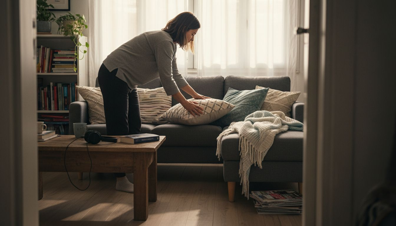 Preparando el salón de casa para una charla en familia