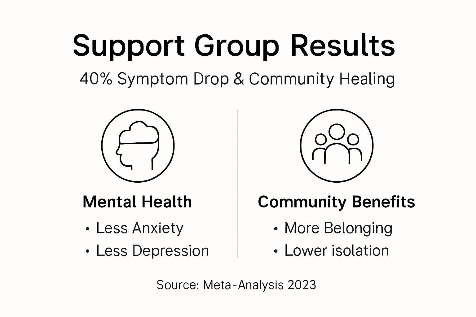 Infographic showing symptom drop and community benefits