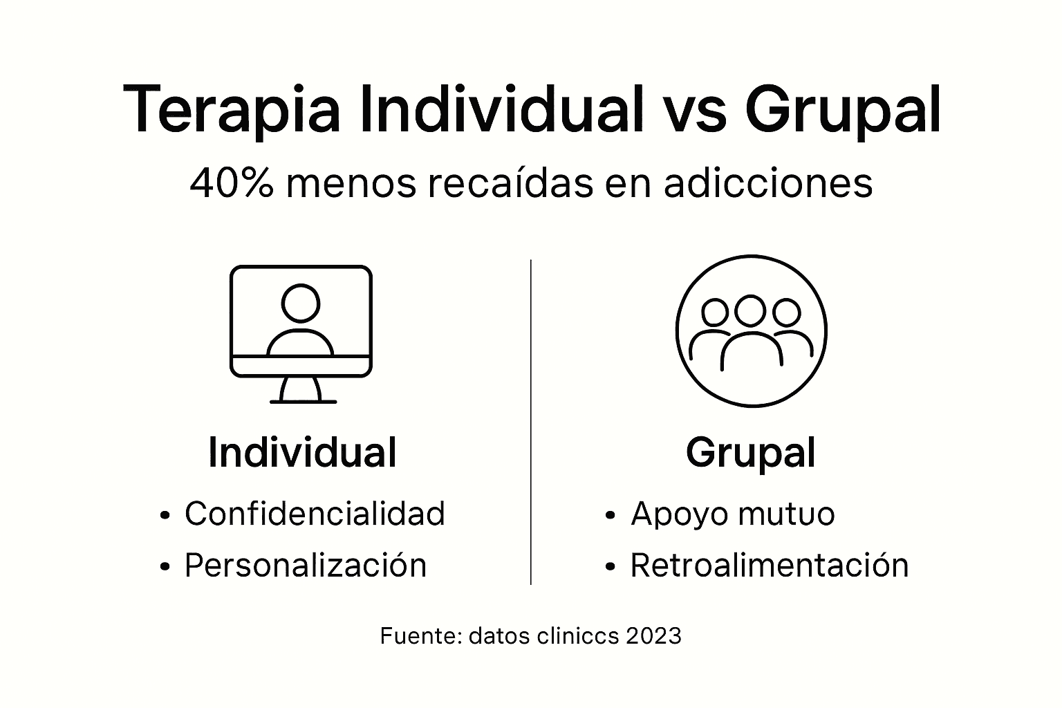 Guía visual sobre los diferentes tipos de terapia y en qué se distinguen