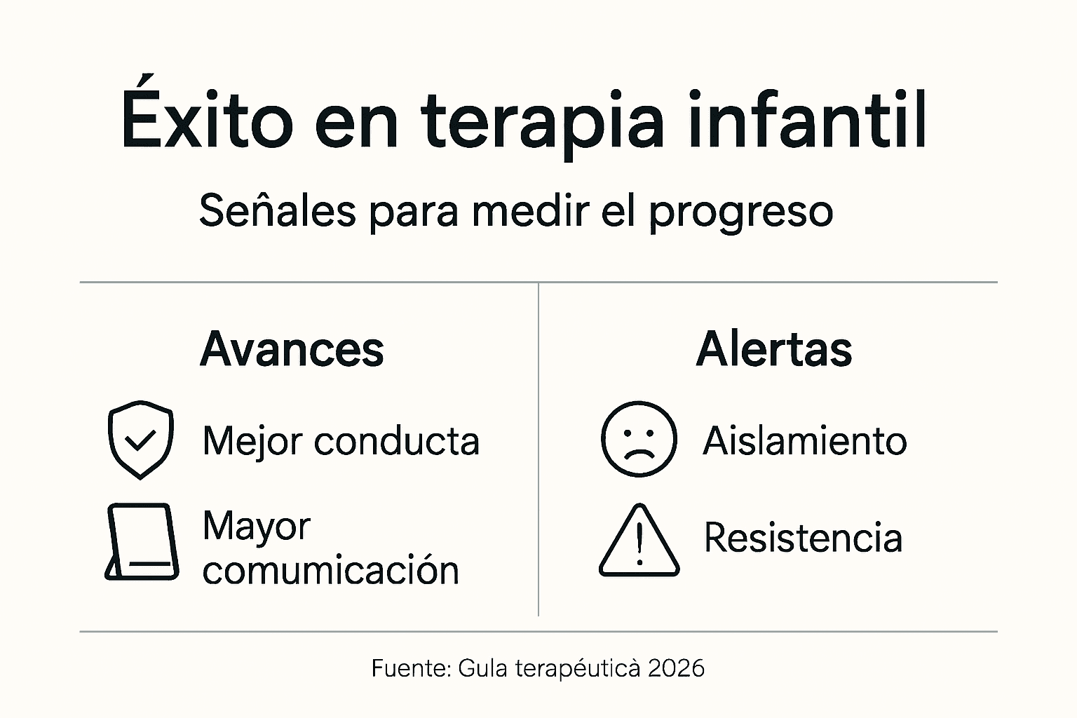 Gráfico visual con claves para medir el éxito y señales de alerta
