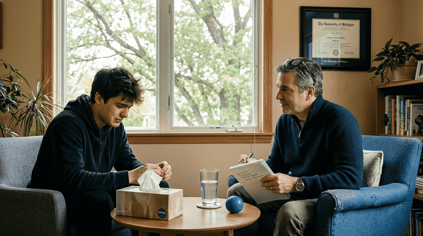 Counseling session focusing on traumatic grief