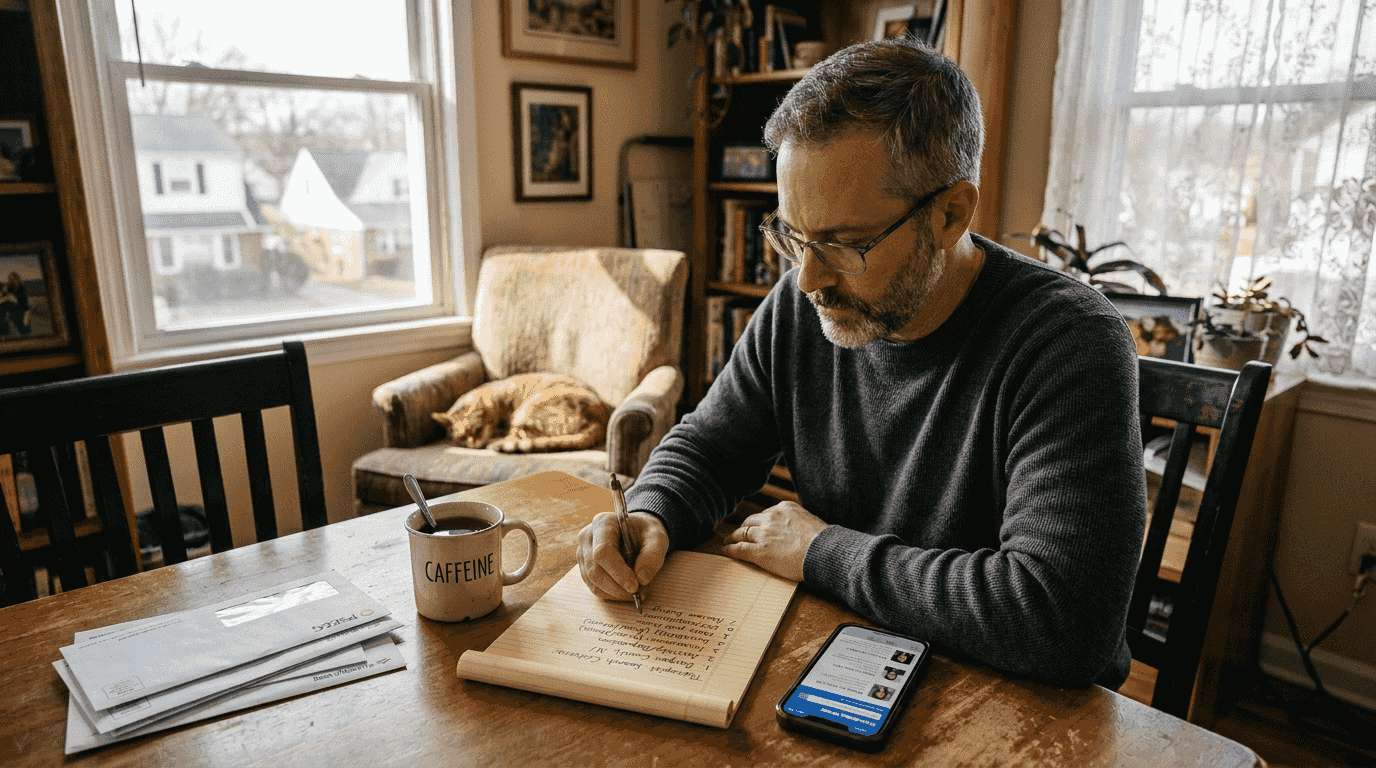 Man writing therapist selection checklist