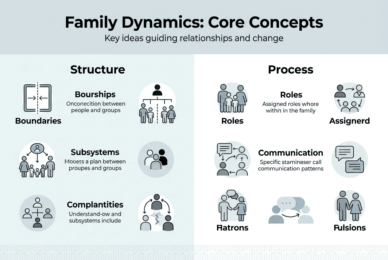 Infographic of key family dynamics concepts