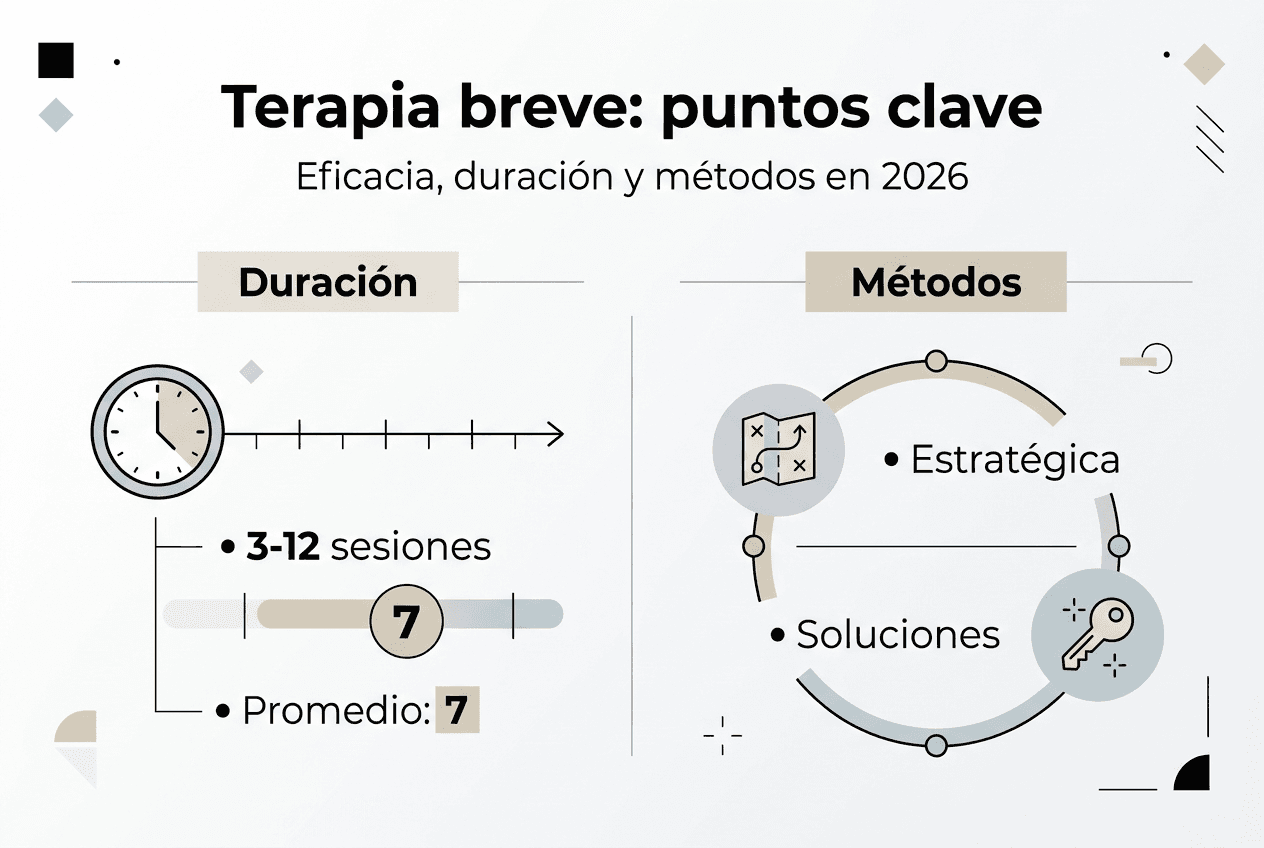 Guía visual sobre terapia breve y sus principales enfoques