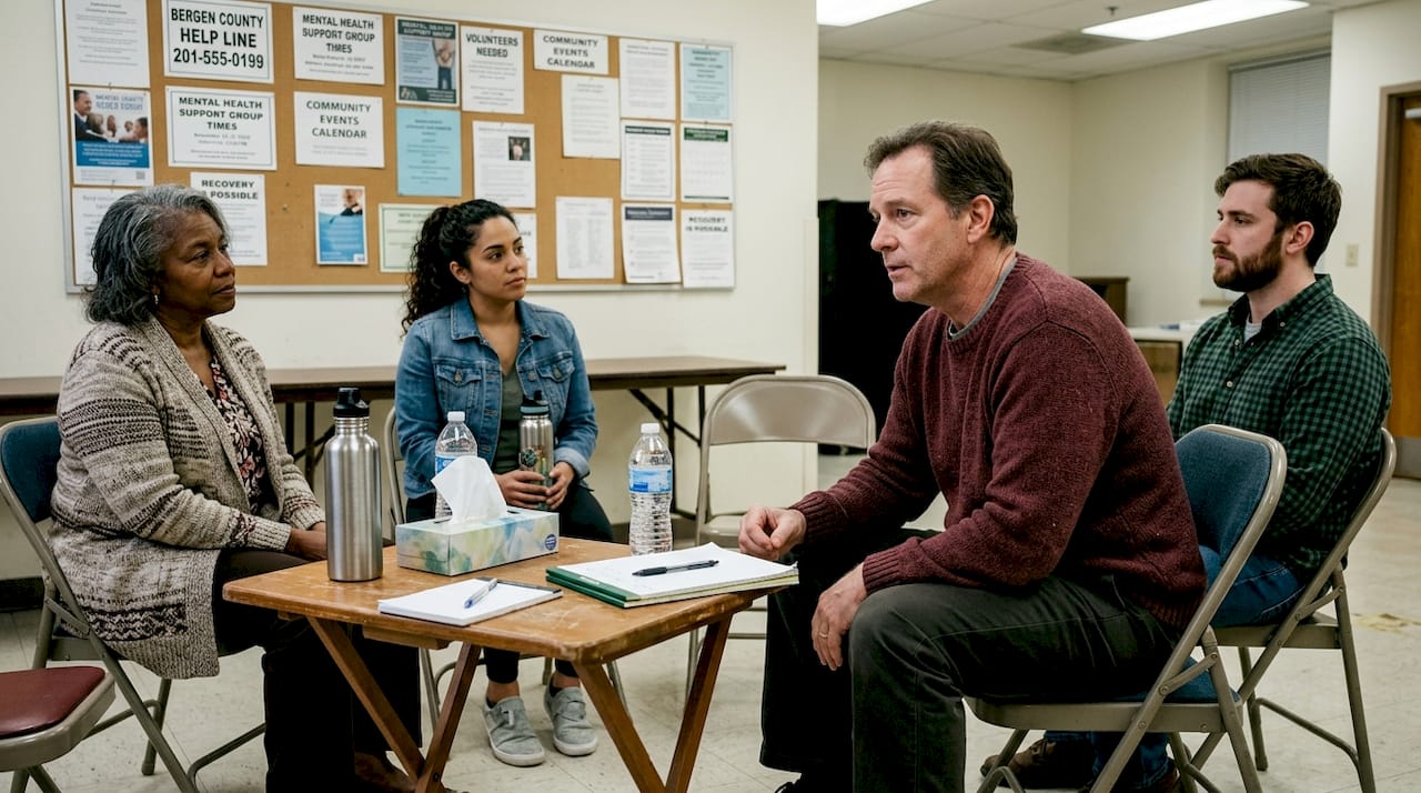 Adults sharing in community grief support group