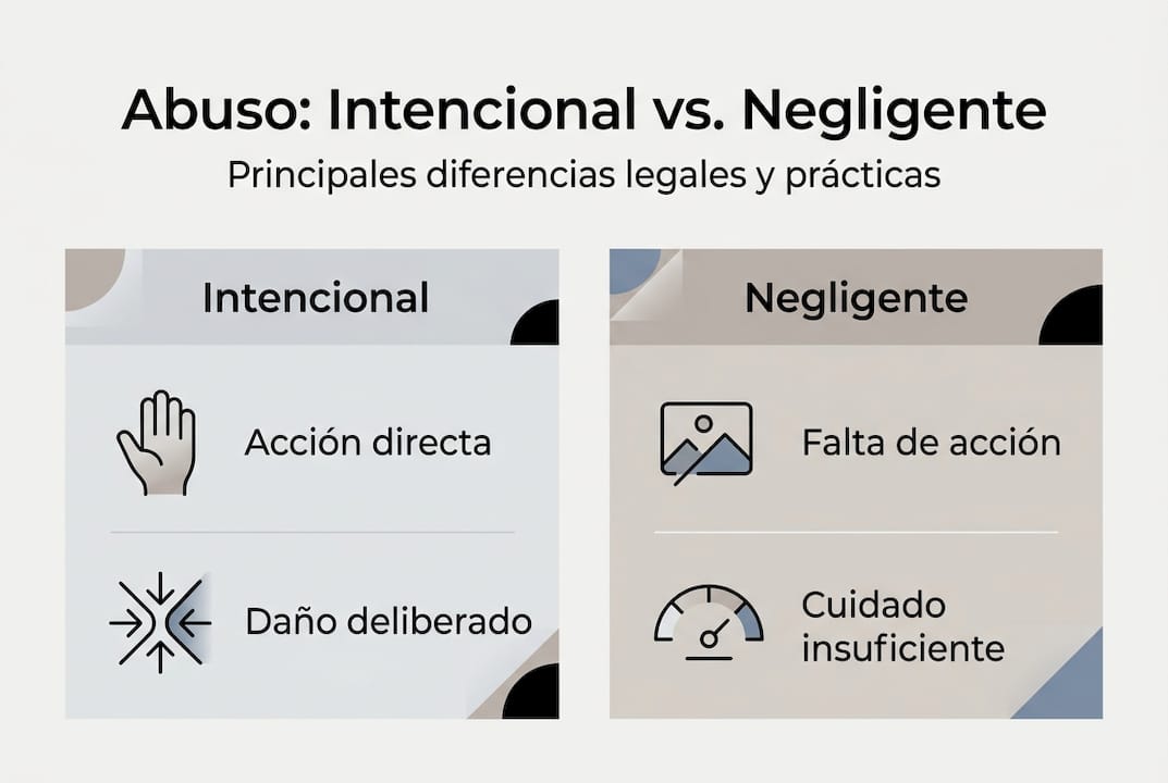 Infografía: ¿En qué se diferencian el abuso intencional y la negligencia?