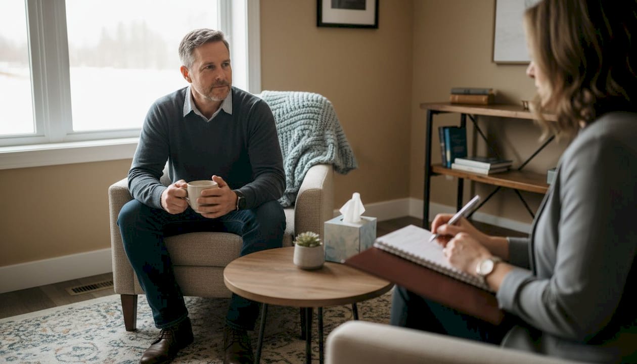 Encuentro terapéutico con un adulto que analiza y profundiza en sus pensamientos