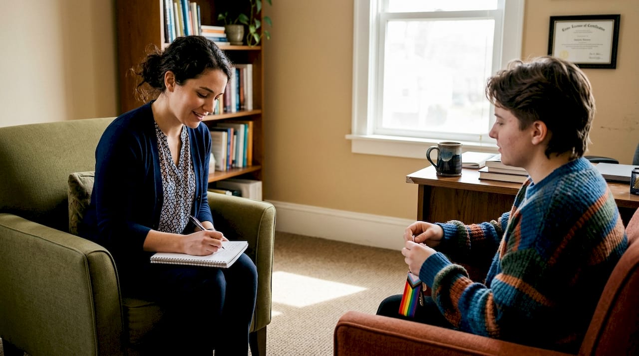 LGBTQ affirming therapy professional session