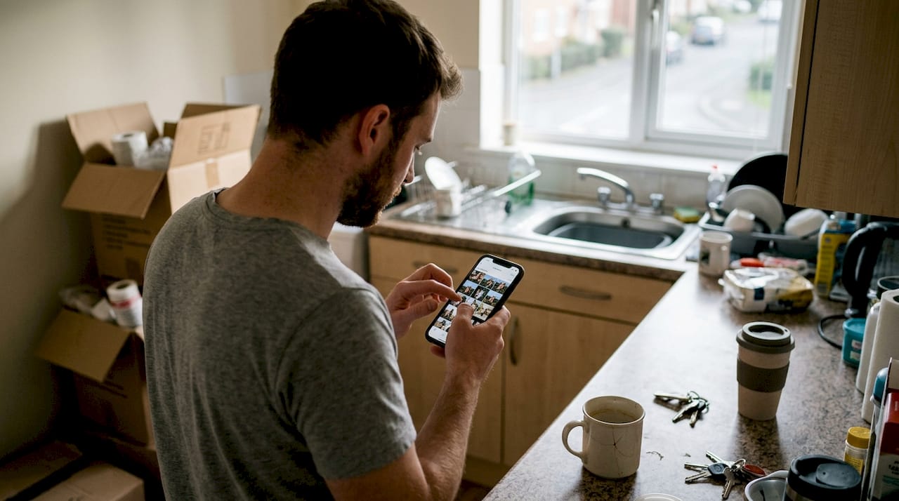 Man removing photos during safe space audit