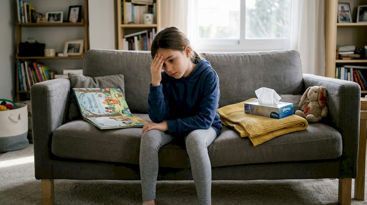 La niña presenta señales evidentes de ansiedad