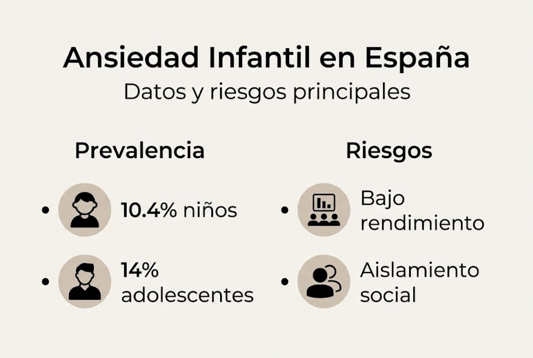 Infografía sobre la frecuencia y los principales riesgos asociados a la ansiedad