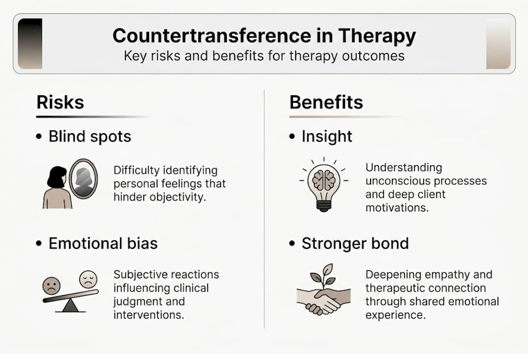 Infographic risks and benefits of countertransference