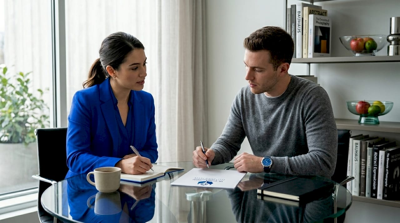 Colleagues discuss formative feedback at work