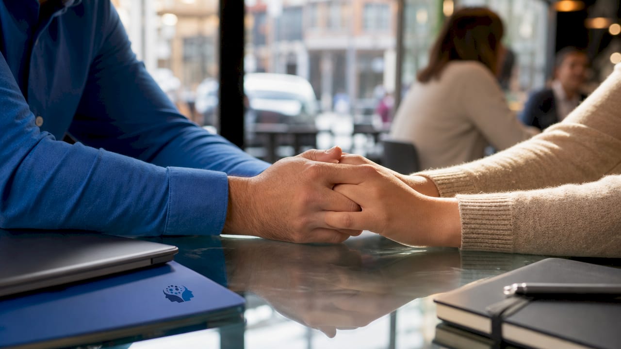 Close-up of intertwined hands symbolizing support and dependency