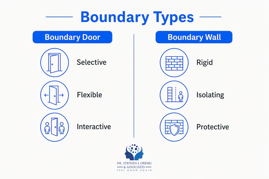 Infographic comparing boundary doors and walls