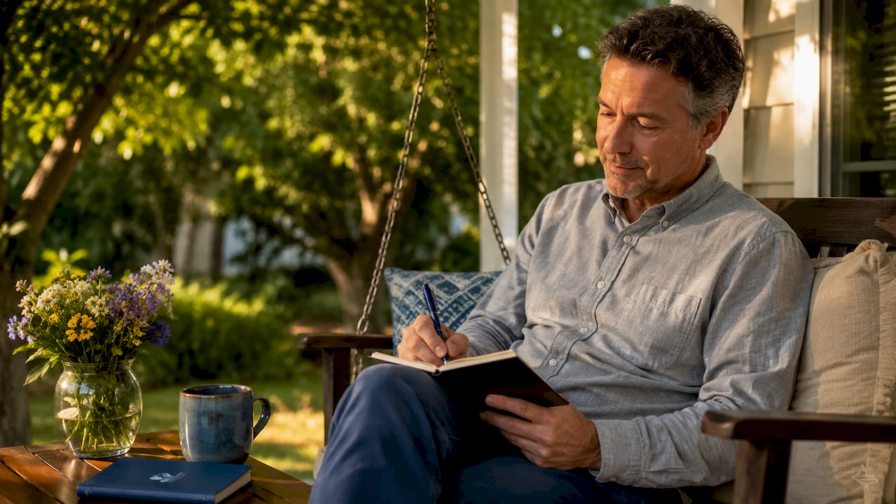 Man journaling recovery from codependency