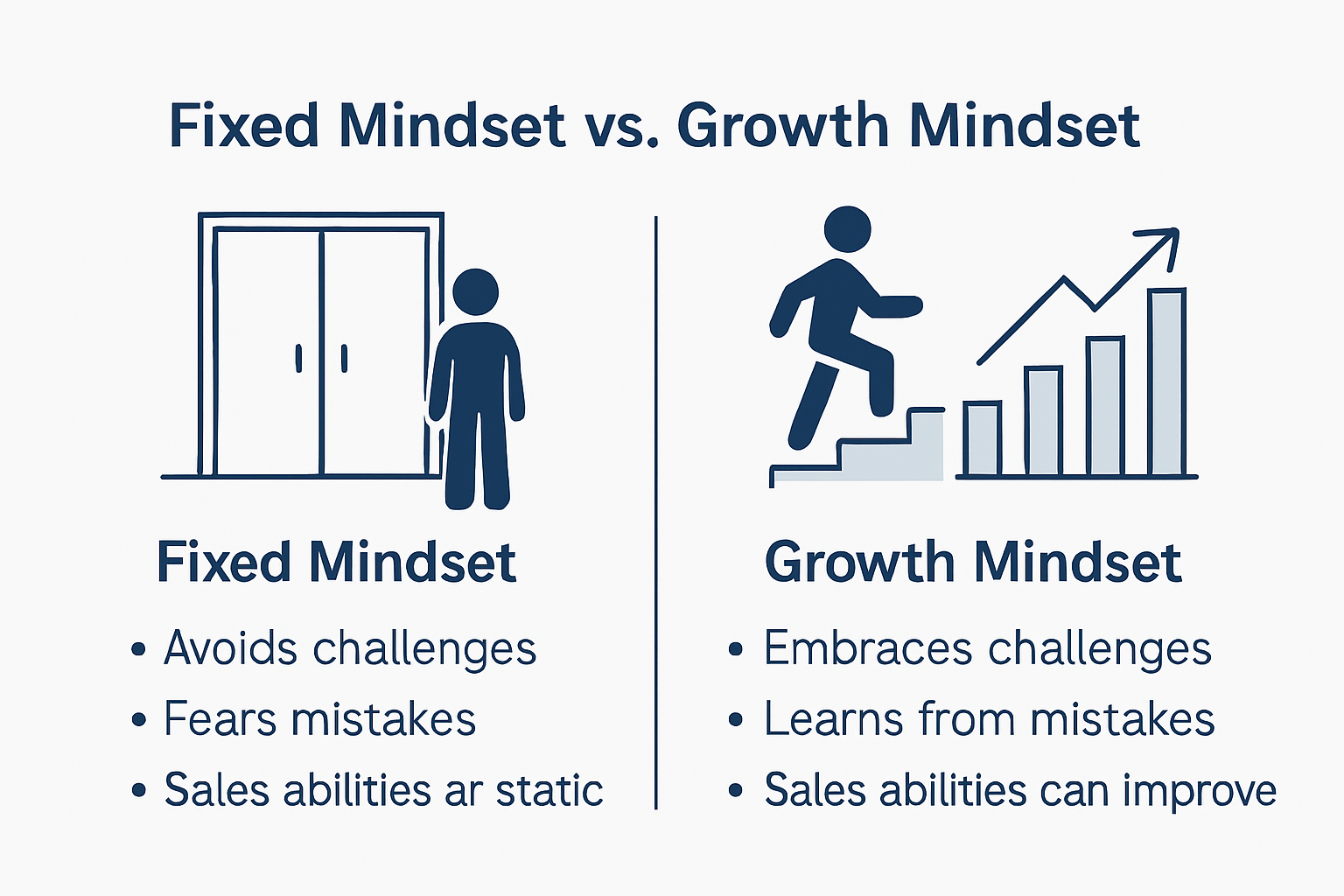 Infographic comparing sales mindsets