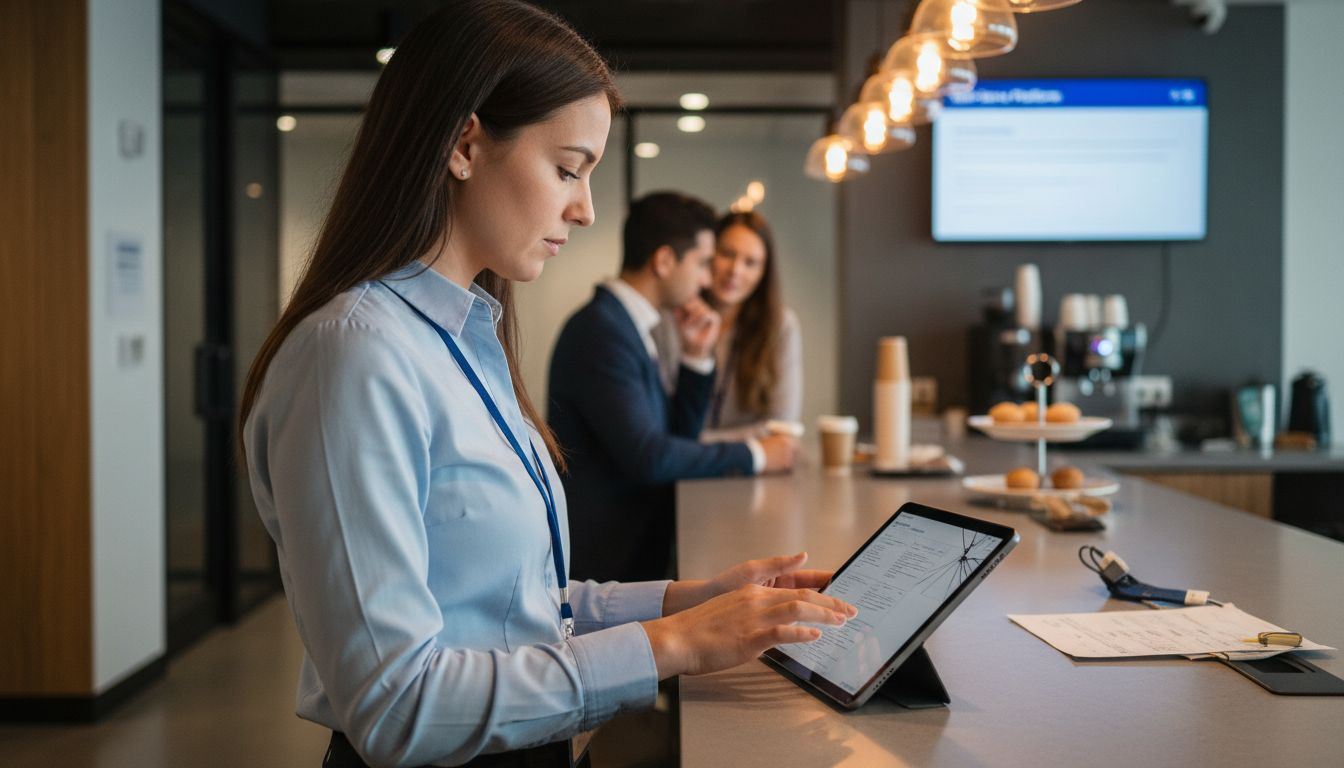 Professional using self-serve B2B platform