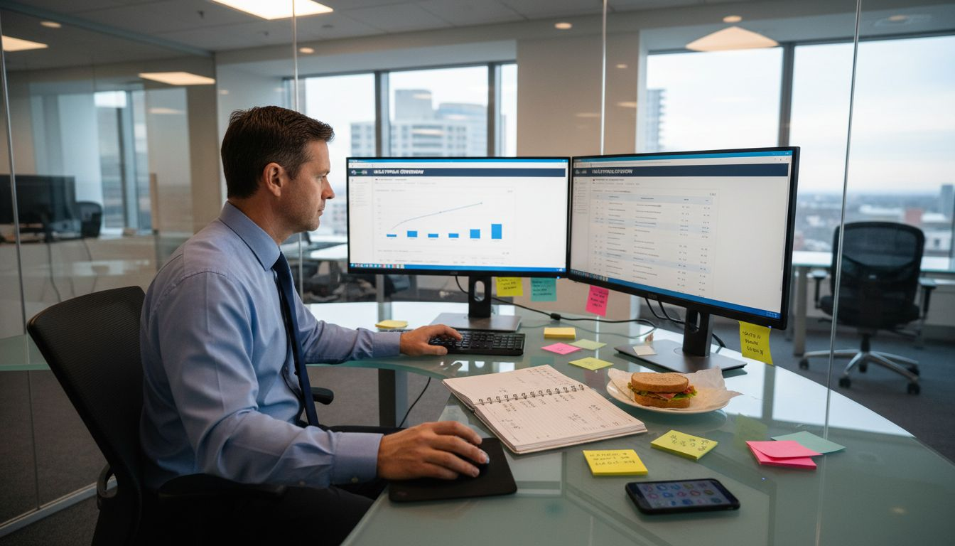 Sales manager working with CRM systems