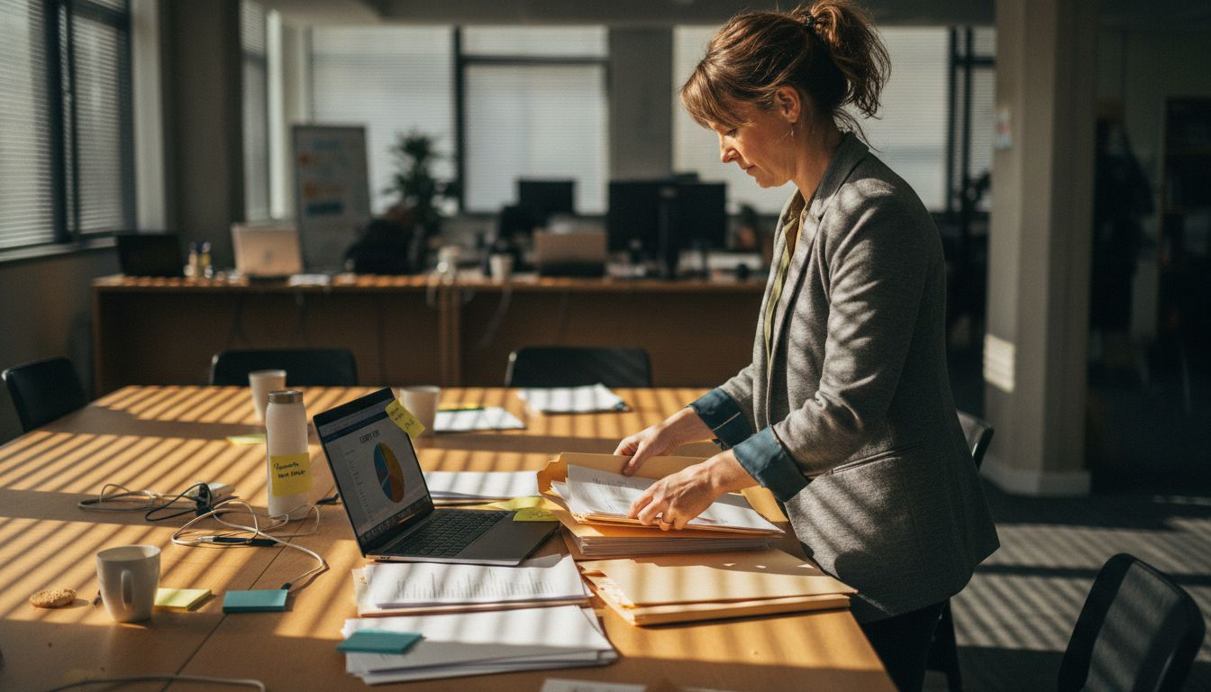 Assembling sales materials in office setting
