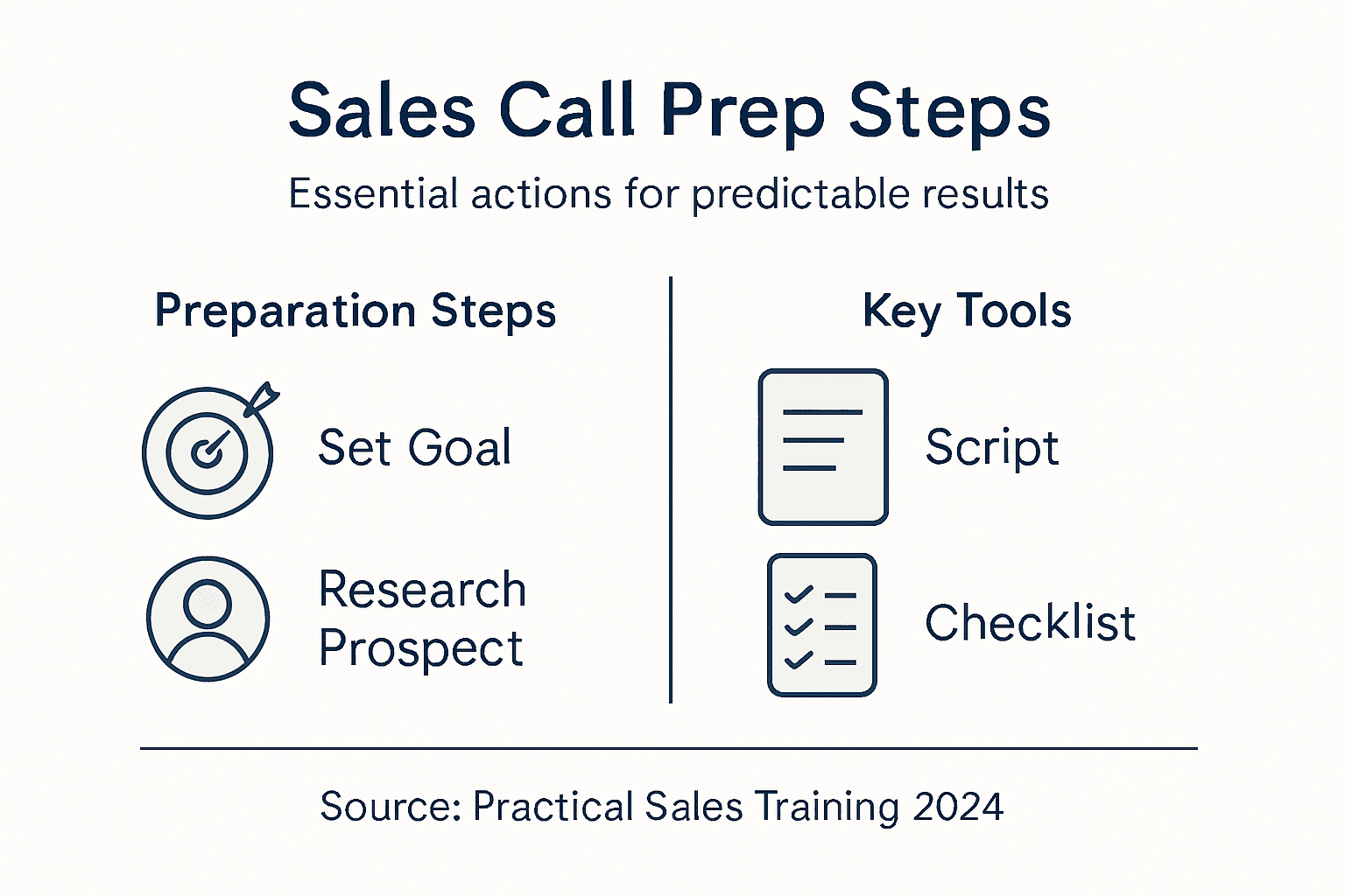 Infographic of sales call prep steps overview