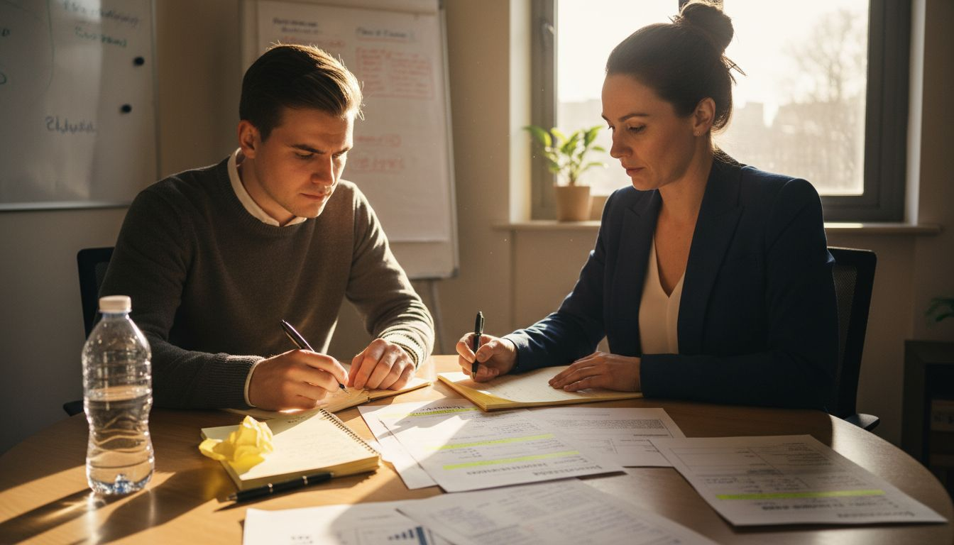 Coach interviewing sales team member