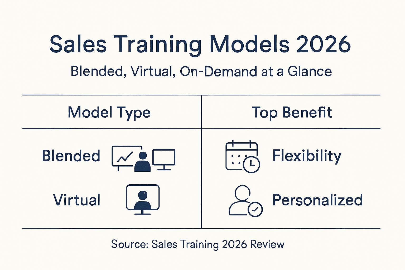 Infographic comparing digital sales training models