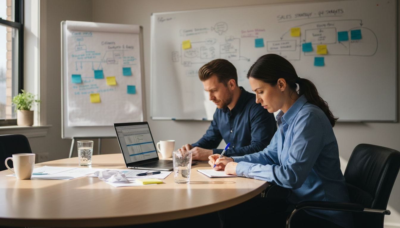 Sales professionals team meeting workflow