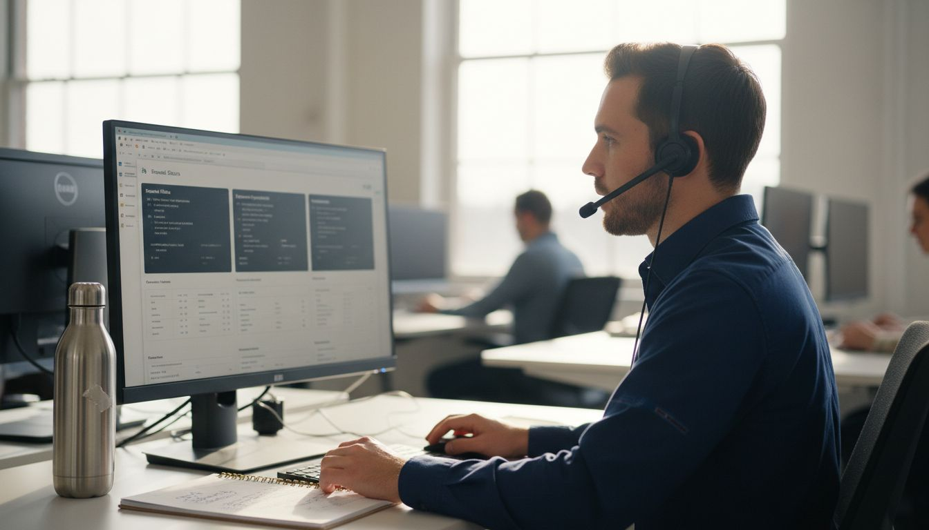 Salesperson coordinating customer success and renewals
