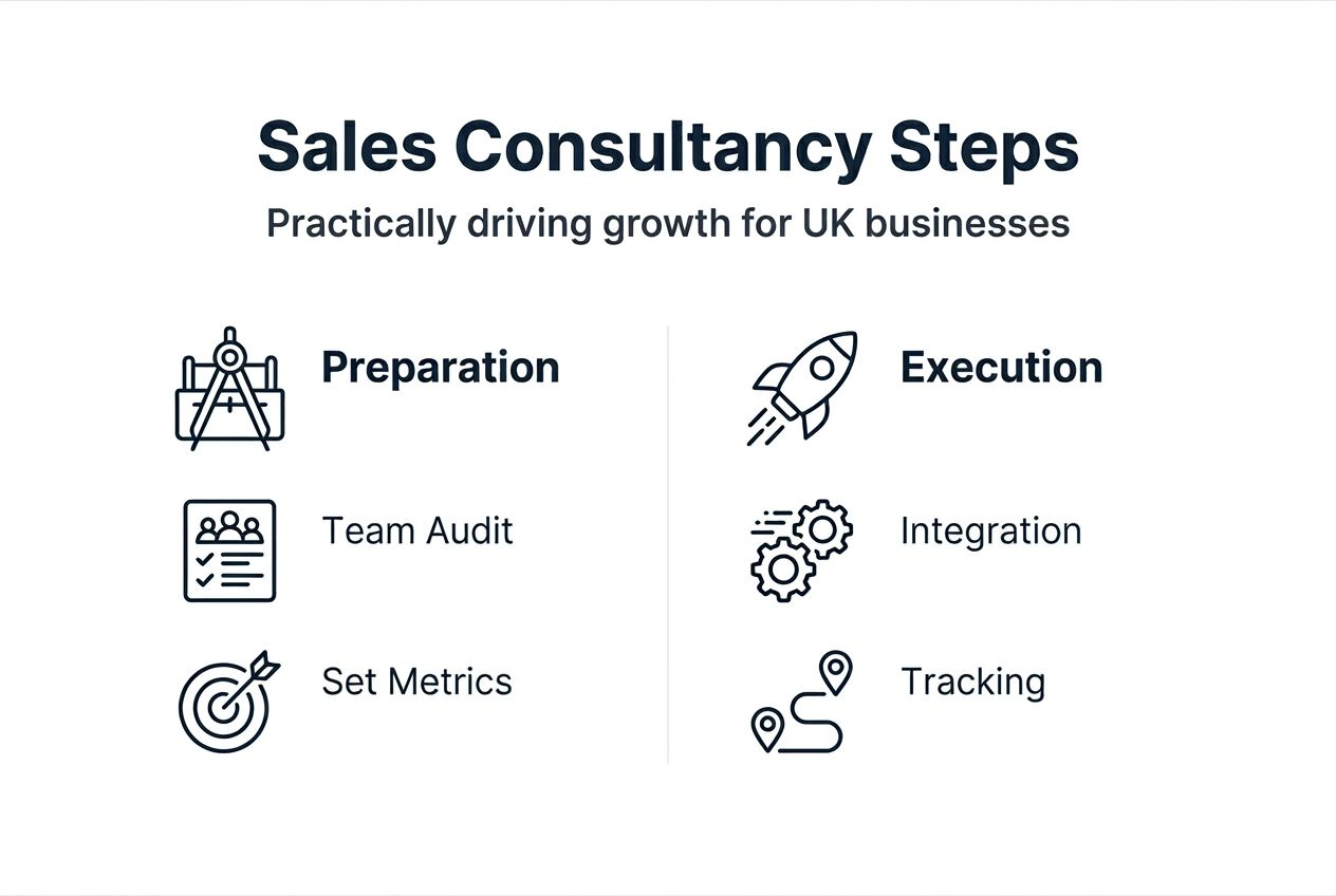 Infographic on sales consultancy growth steps