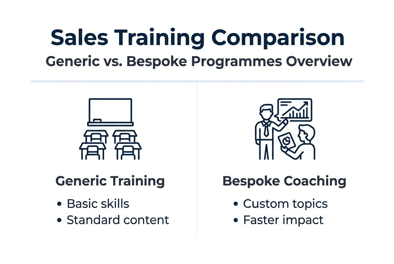 Infographic comparing sales training approaches