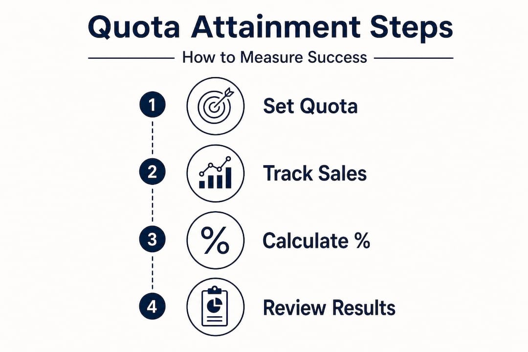 Infographic illustrating steps for quota attainment