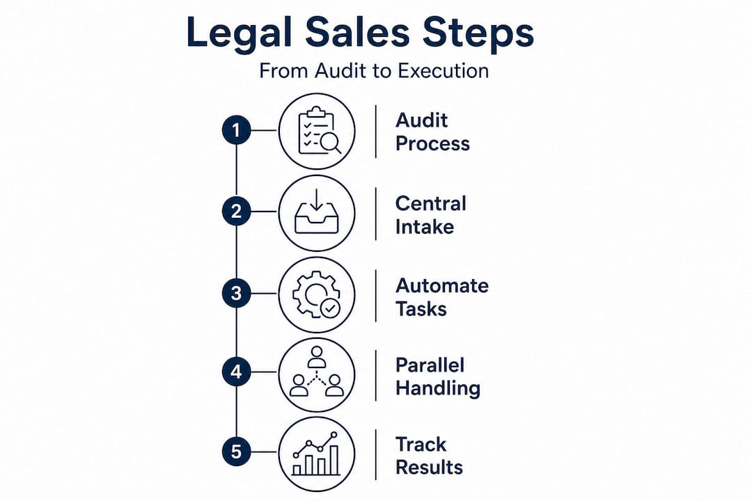 Infographic outlining legal sales acceleration steps