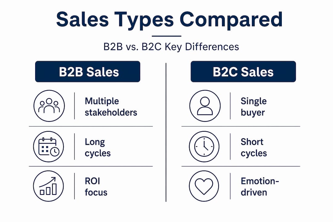 Infographic comparing B2B sales to B2C sales