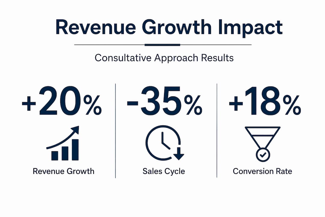 Infographic with consultative selling outcome stats