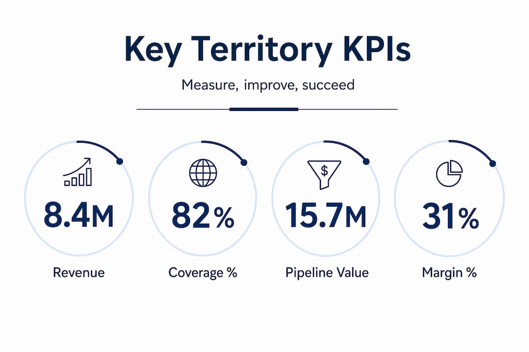 Infographic showing territory management KPIs